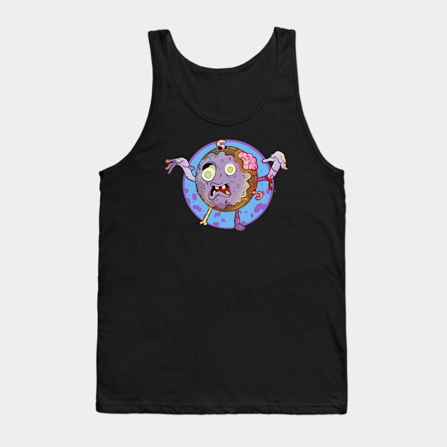 Cute Zombie Cream Filled Donut Tank Top by Trendy Black Sheep